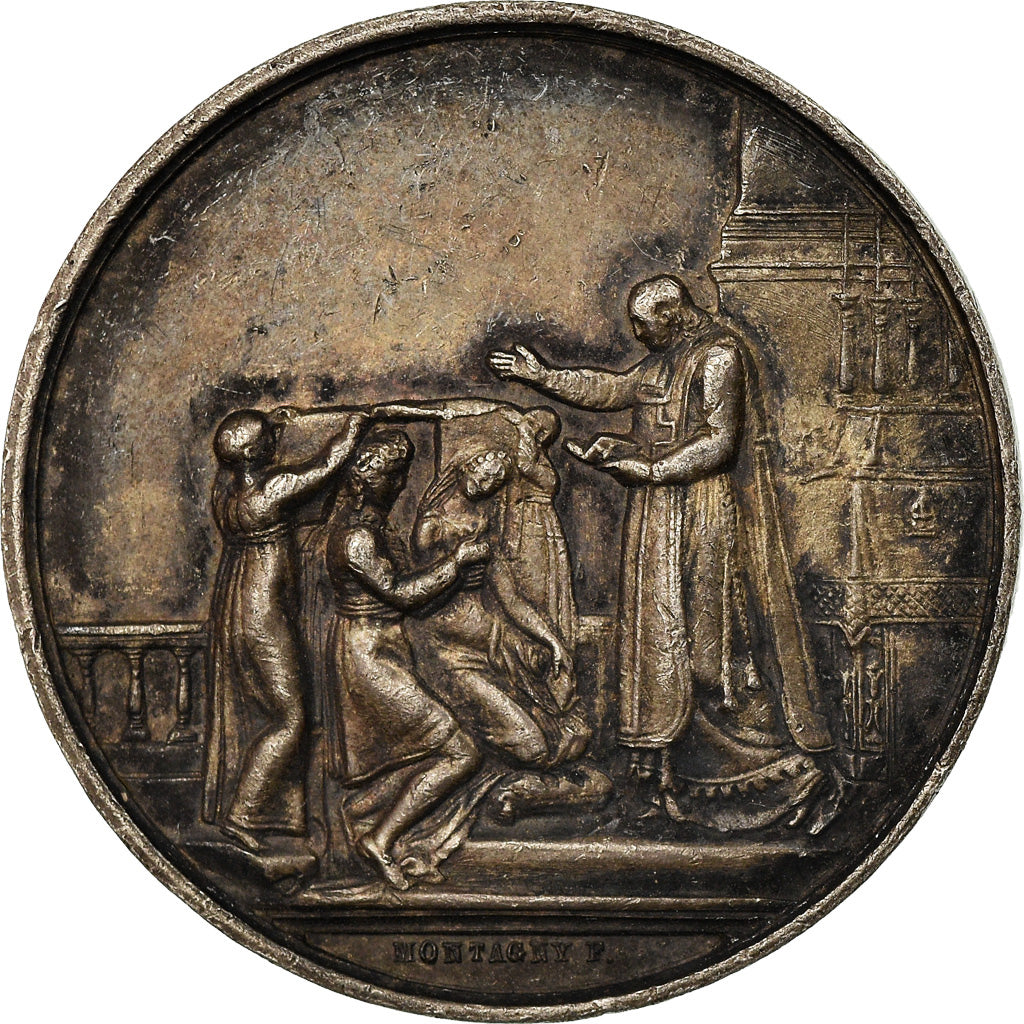 Francja, Medal, Noces, Mariage, Religion, Undated, Montagny, AU(50-53), Srebro