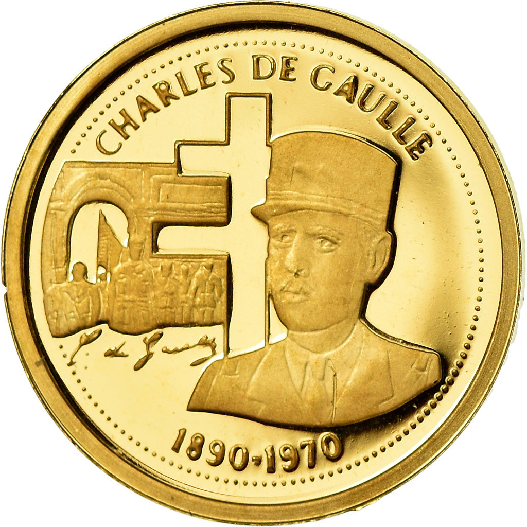 France, Medal, Charles De Gaulle, Politics, Society, War, MS(65-70), Gold
