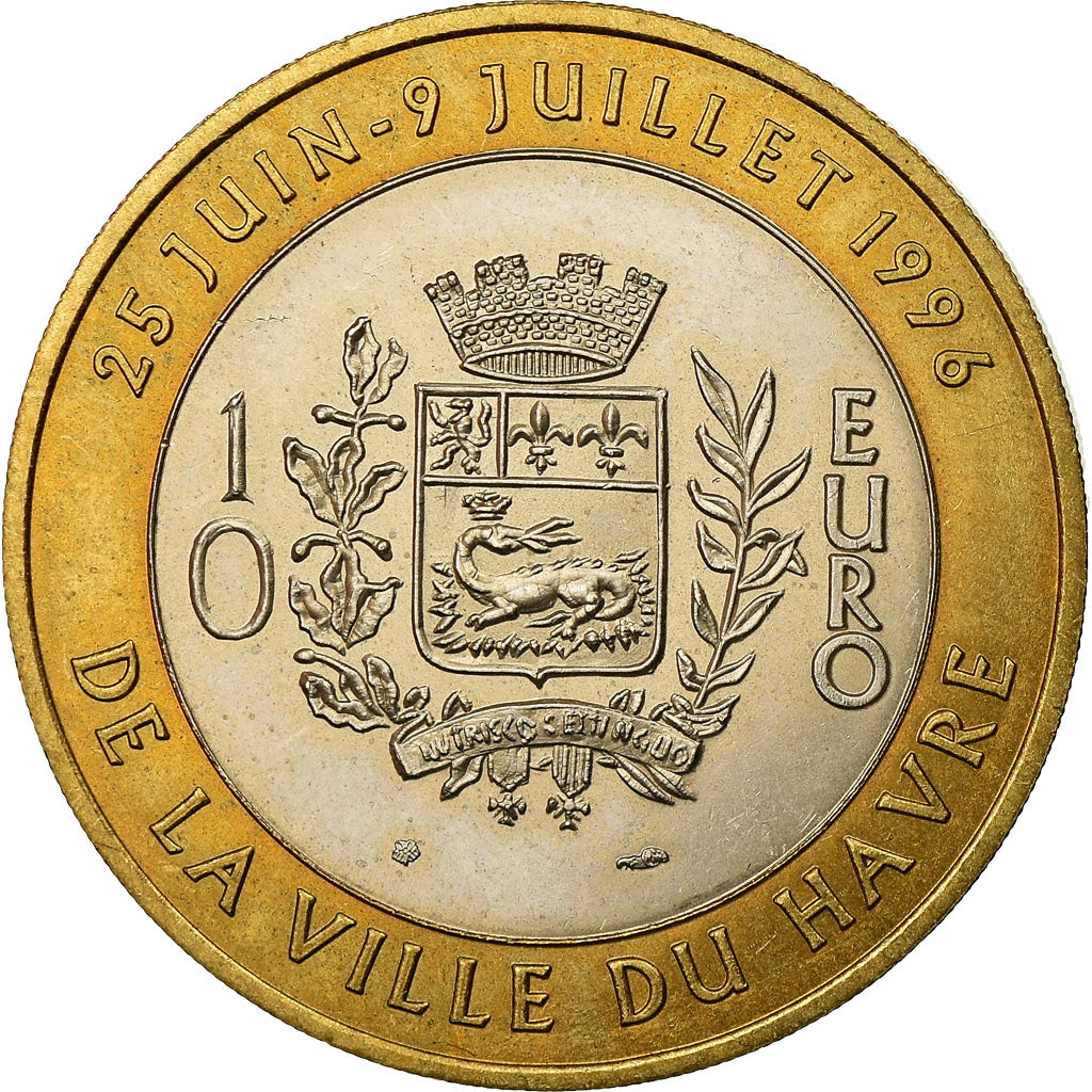 Frankrijk, Medaille, 10 Euro, Ville du Havre, Pont de Normandie, 1996, UNC
