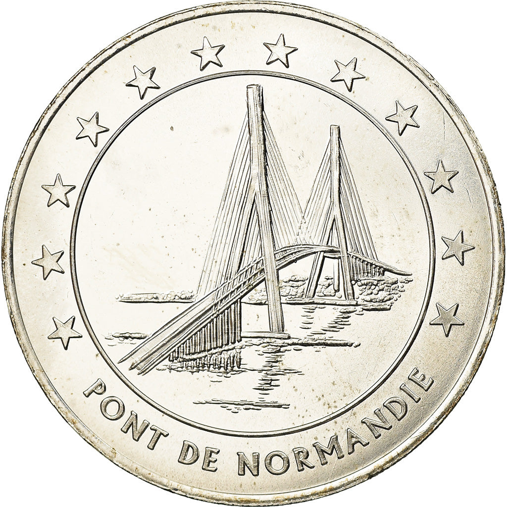 Francia, medalla, 20 Euro, Ville du Havre, Pont de Normandie, 1996, SC, Plata