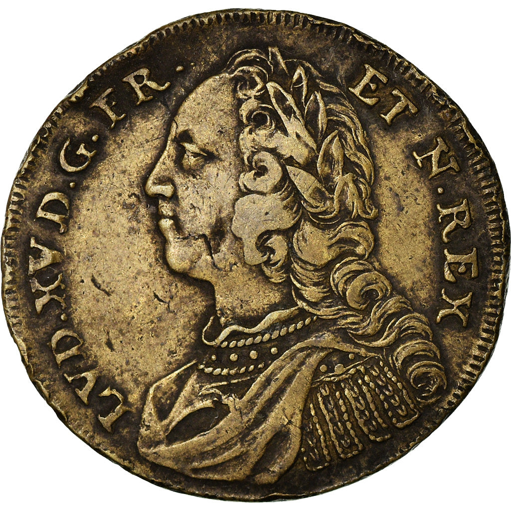 Francia, Token, Louis XV, Dit Le Bien Aimé, History, MB+, Rame