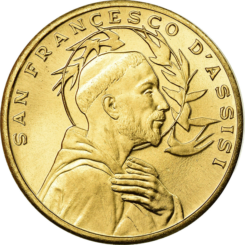 Italia, Token, Sacro Convento Assisi, San Francesco d'Assisi, FDC, Copper Gilt