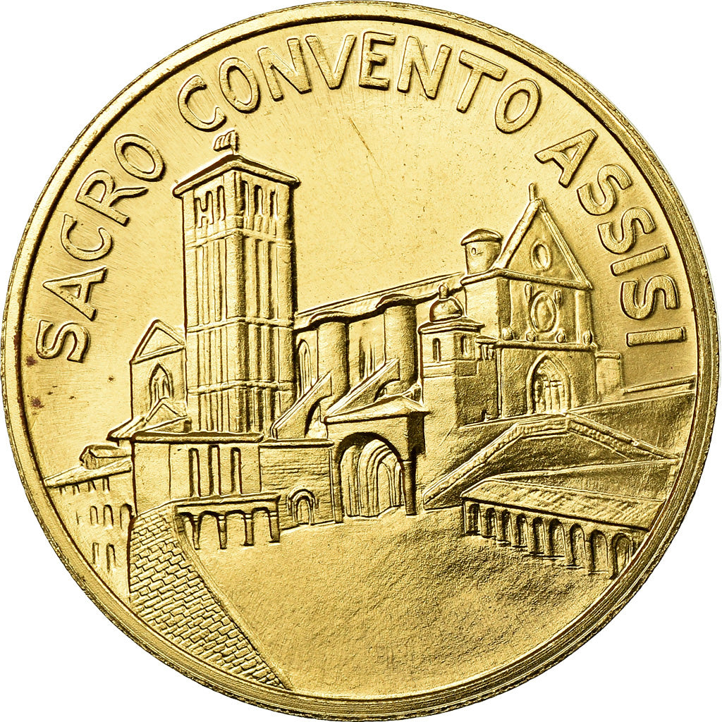 Italia, Token, Sacro Convento Assisi, San Francesco d'Assisi, FDC, Copper Gilt