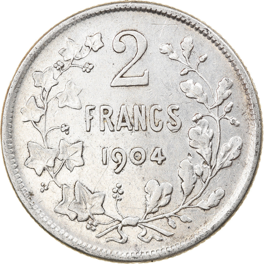 Coin, Belgium, 2 Francs, 2 Frank, 1904, EF(40-45), Silver, KM:58.1