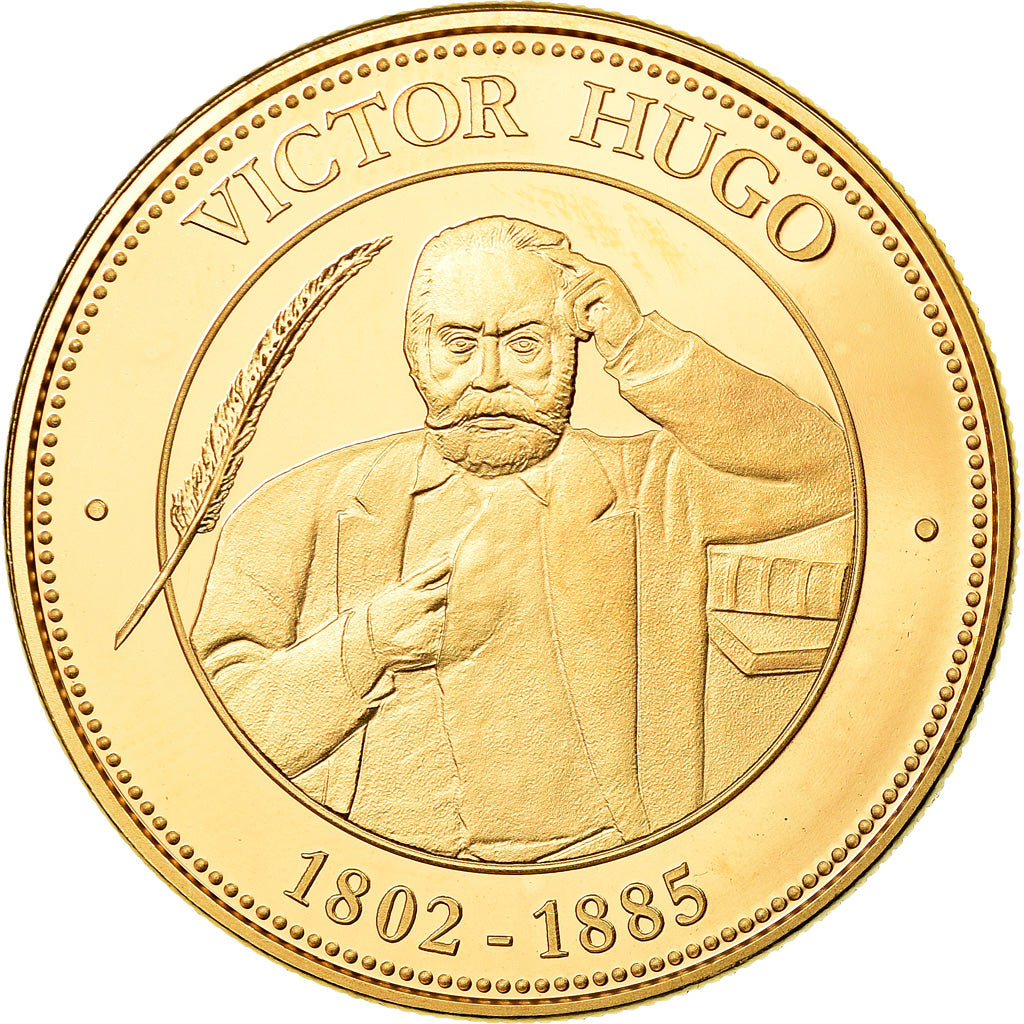 Frankrijk, Medaille, Nos Grands Hommes, Victor Hugo, FDC, Copper-Nickel Gilt