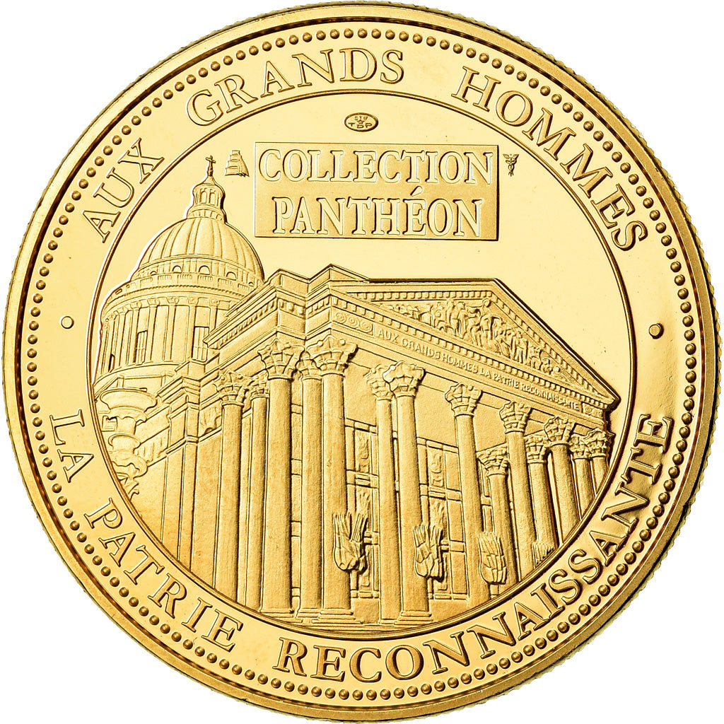 France, Médaille, Collection Panthéon, Louis Braille, FDC, Copper-Nickel Gilt