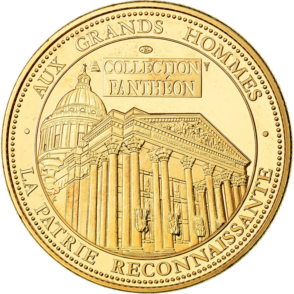 France, Médaille, Collection Panthéon, Jean Moulin, FDC, Copper-Nickel Gilt