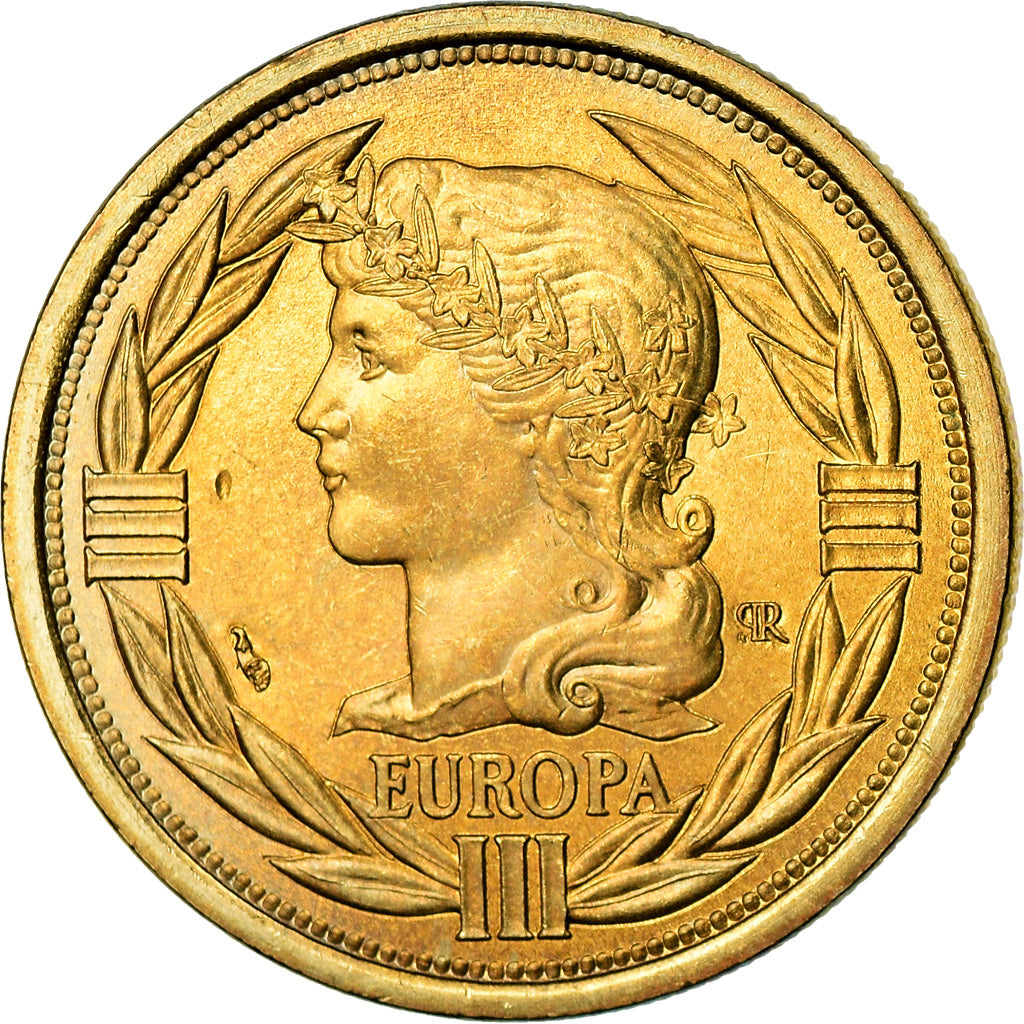 Frankrijk, Medaille, Ecu Europa, Marianne, 1993, FDC, Gilt Bronze