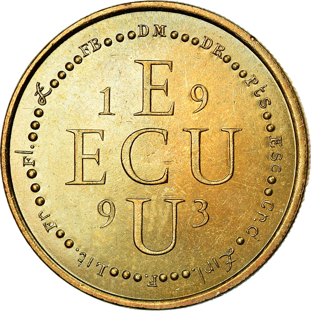 France, Medal, Ecu Europa, Marianne, 1993, MS(65-70), Gilt Bronze