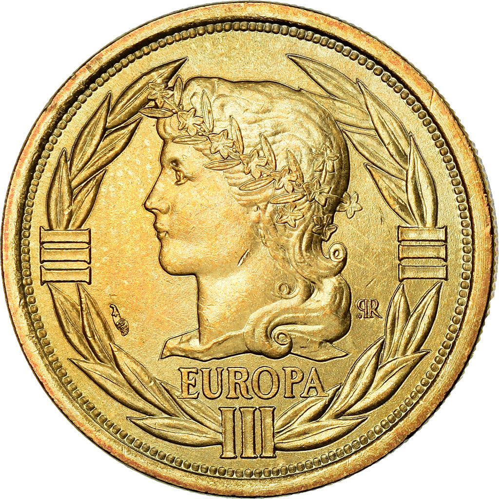 France, Medal, Ecu Europa, Marianne, 1993, MS(64), Gilt Bronze