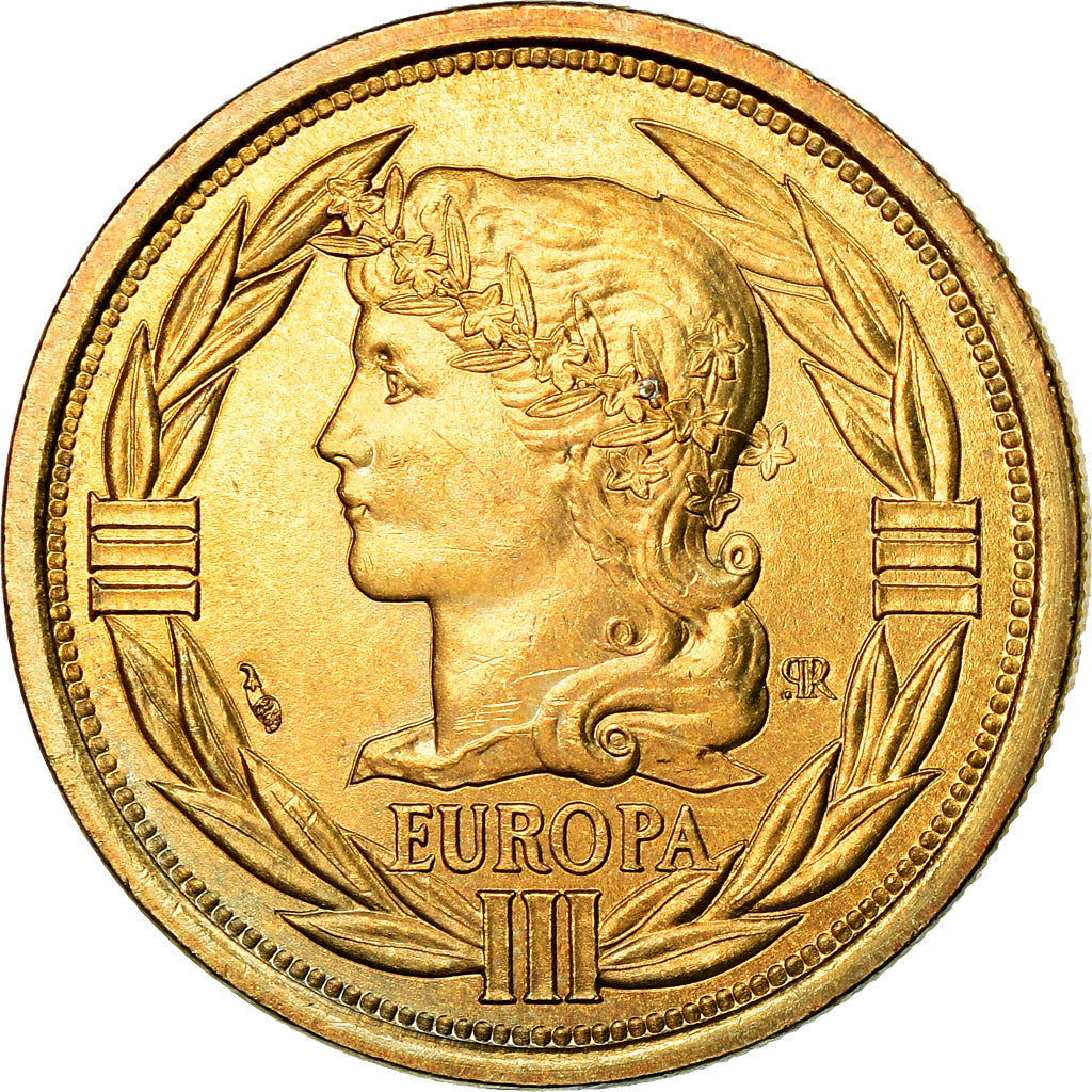 France, Médaille, Ecu Europa, Marianne, 1993, SPL+, Gilt Bronze