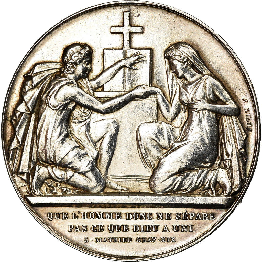 France, Medal, Noces, Mariage, Religion, Petit, MS(60-62), Silver
