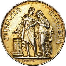 France, Médaille, Mariage, Religion, Fidélité Bonheur, 1897, Petit, SUP+