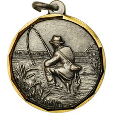 France, Medal, Pêcheur, Auchan, Louvroil, 1988, MS(60-62), Bronze