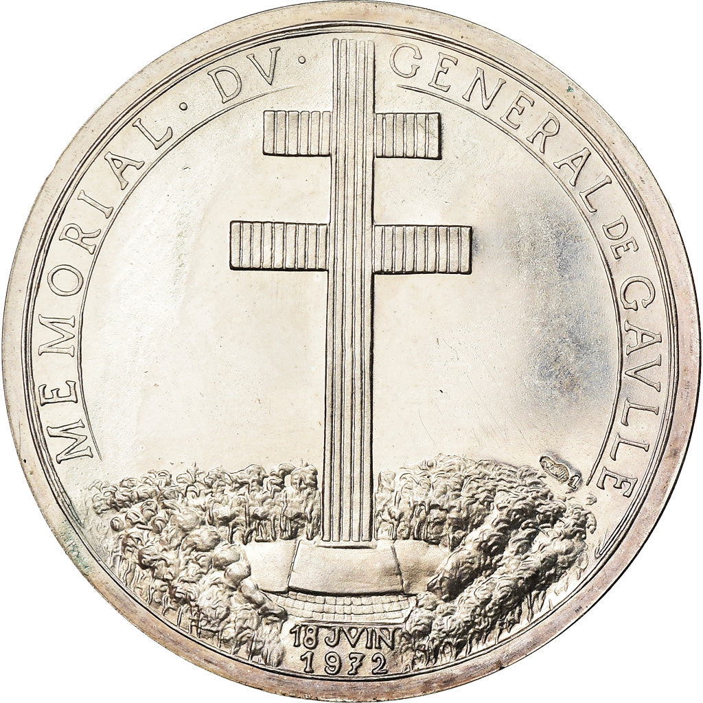France, Medal, Mémorial du Général de Gaulle, 1972, De Jaeger, MS(63), Silver