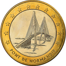Francja, Medal, 10 Euro, Ville du Havre, Pont de Normandie, 1996, MS(64)