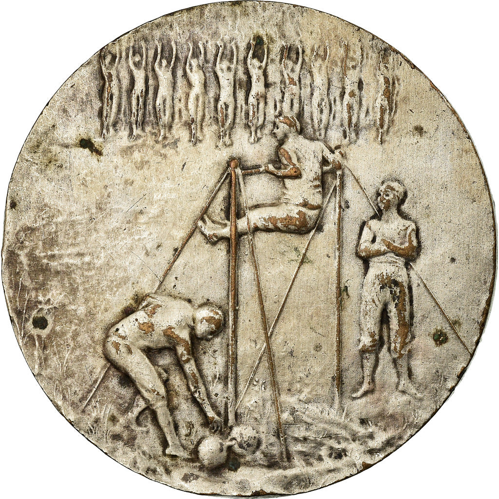 France, Medal, Préparation Militaire, Gymnastique, VF(30-35), Silvered bronze