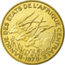 Coin, Central African States, 5 Francs, 1973, Paris, MS(60-62), Aluminum-Bronze
