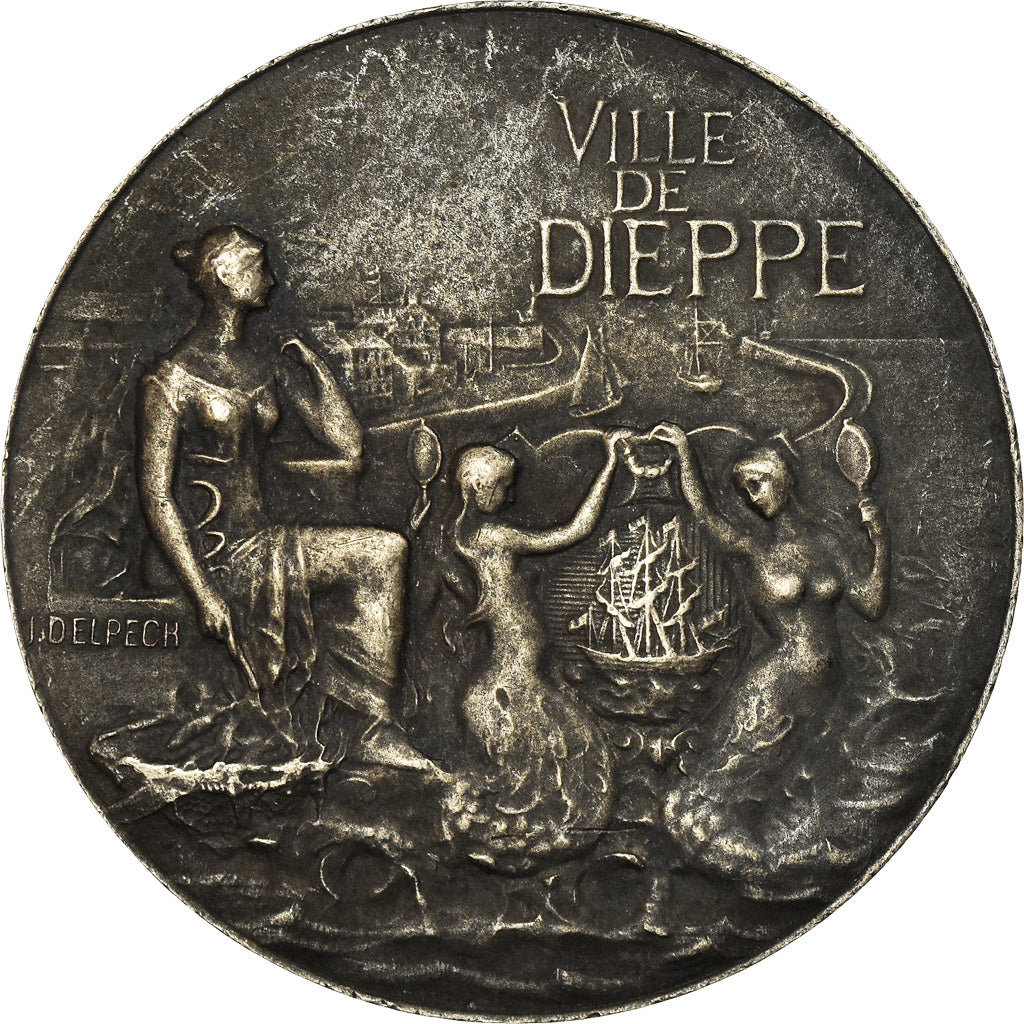 Frankreich, Medaille, Chambre de Commerce de Dieppe, 1907, Delpech, SS+, Silber