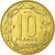 Coin, Central African States, 10 Francs, 1974, Paris, MS(60-62), Aluminum-Bronze