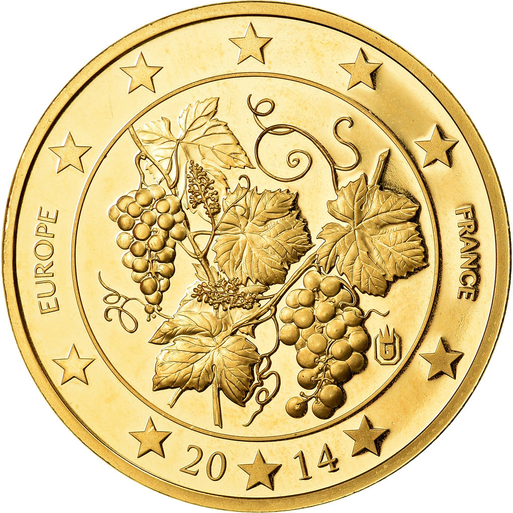 France, Medal, Europe, 100 Euro Essai, 2014, MS(64), Copper Gilt