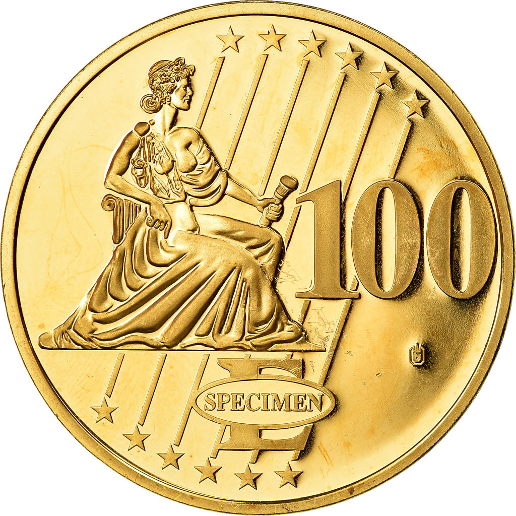 France, Medal, Europe, 100 Euro Essai, 2014, MS(64), Copper Gilt