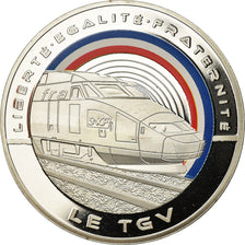 France, Medal, Les Fleurons Français, Le TGV, Railway, MS(65-70), Copper Plated