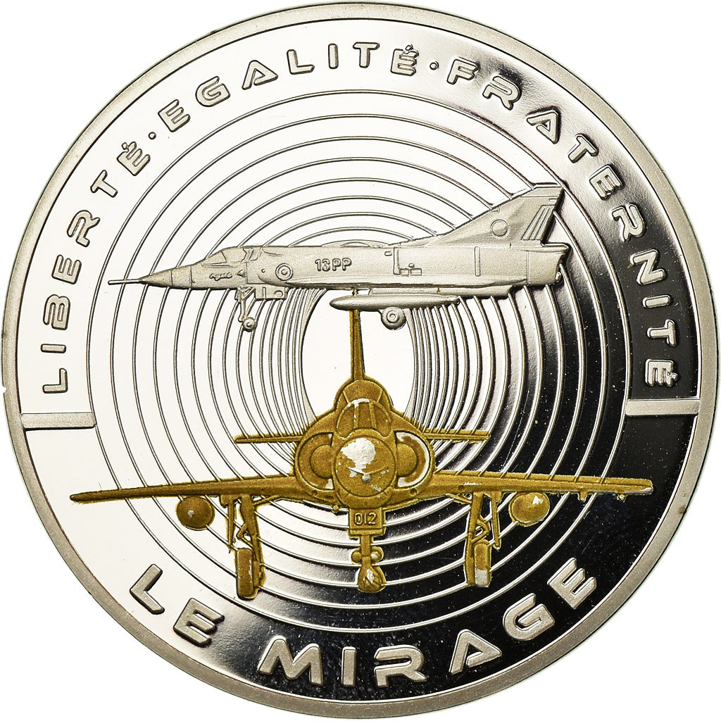 France, Medal, Les Fleurons Français, Le Mirage, Aviation, MS(65-70), Copper