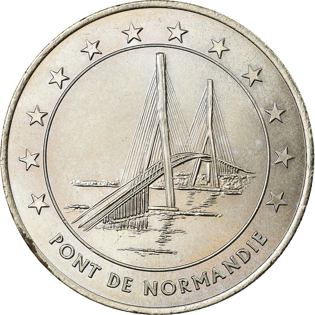 Francia, medalla, 3 Euro Ville du Havre, Pont de Normandie, 1996, SC+, Cobre -