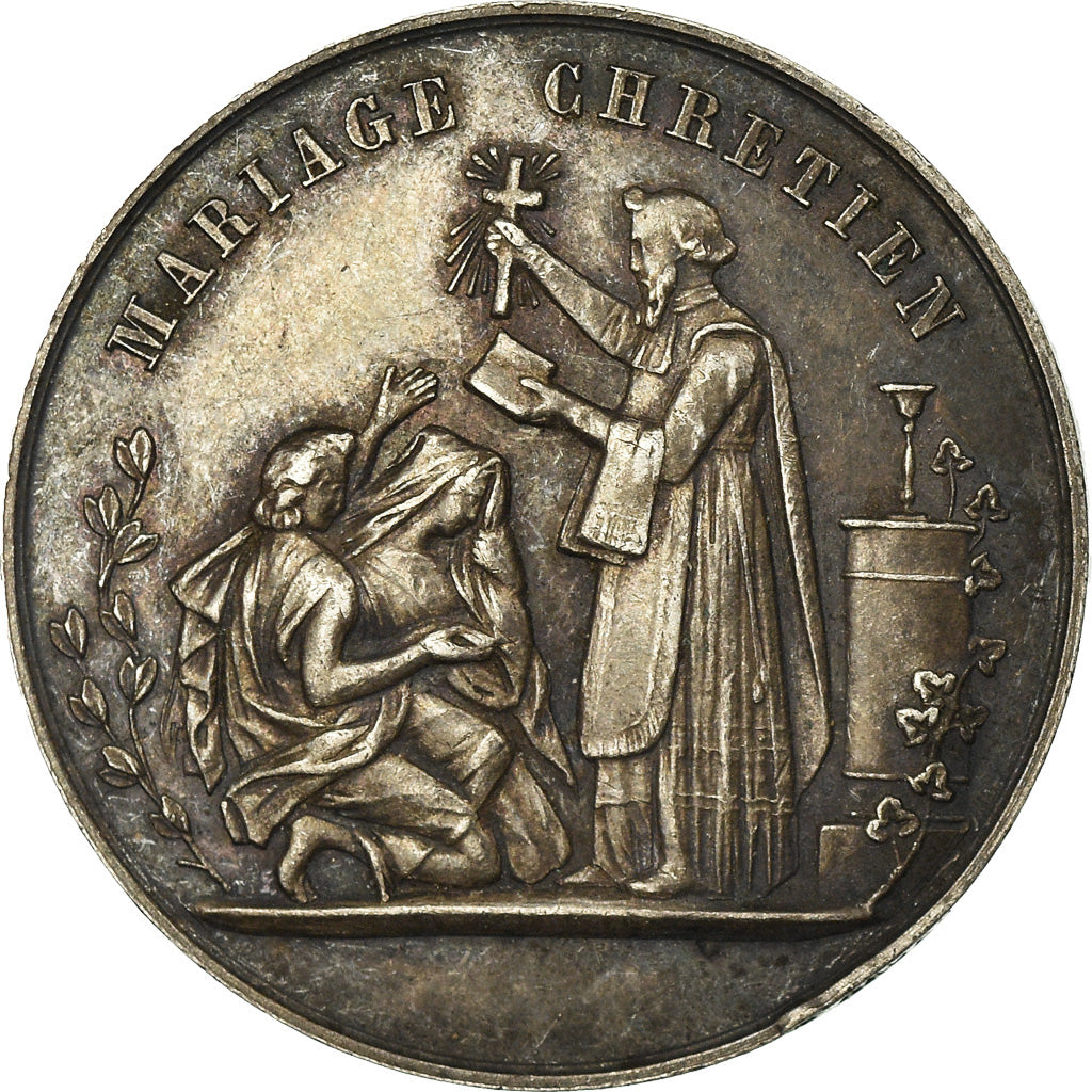 France, Médaille, Mariage Chrétien, Religions & beliefs, SUP, Argent