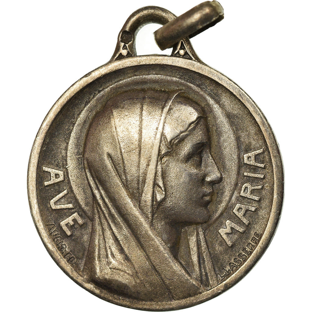 Francia, medalla, Ave Maria, Notre Dame de Lourdes, Religions & beliefs, Augis