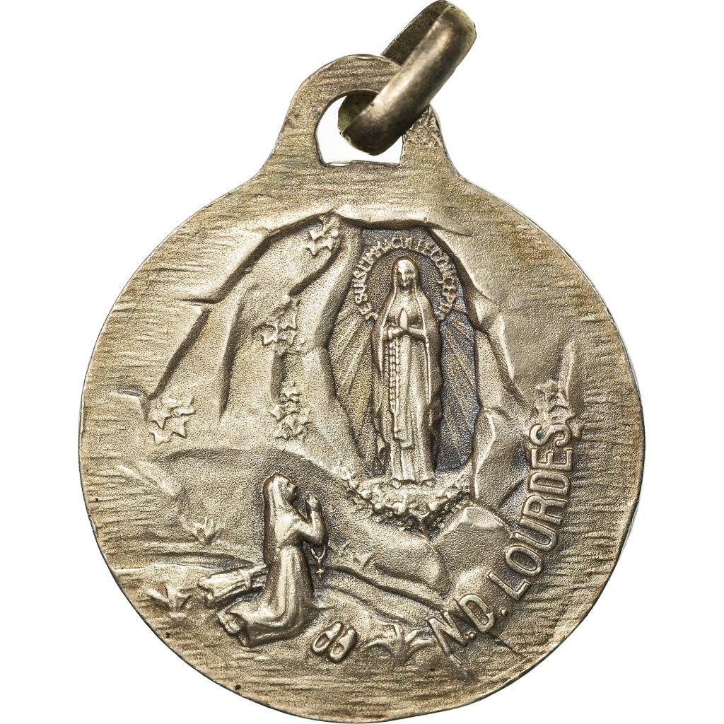 Francia, medalla, Ave Maria, Notre Dame de Lourdes, Religions & beliefs, Augis