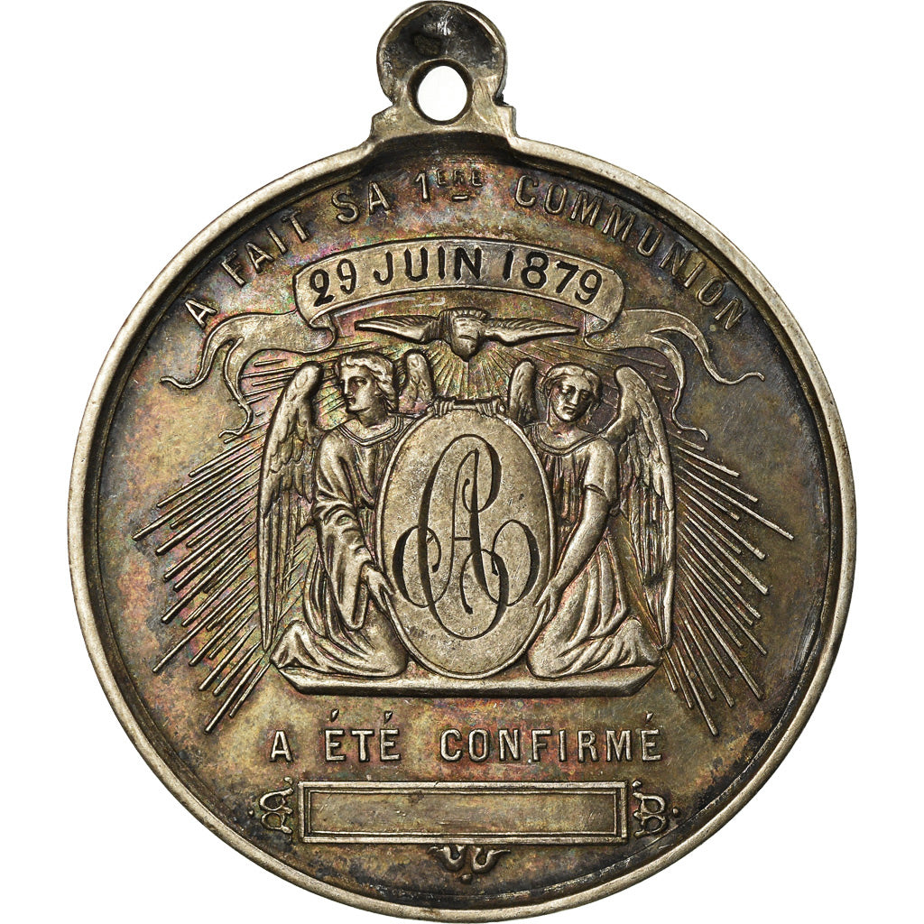 France, Medal, Souvenir de 1ère Communion, Religions & beliefs, 1879