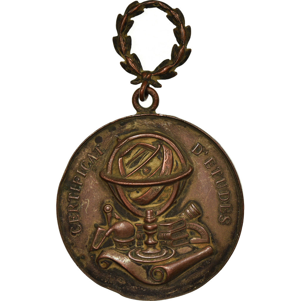France, Medal, Education, Certificat d'Etudes, 1904, EF(40-45), Copper