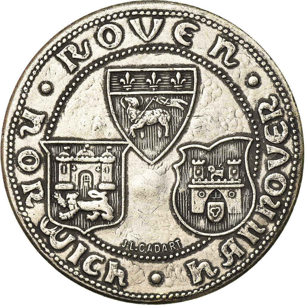 France, Medal, Rouen, Norwich, Hannovre, Cadart, AU(55-58), Silvered bronze