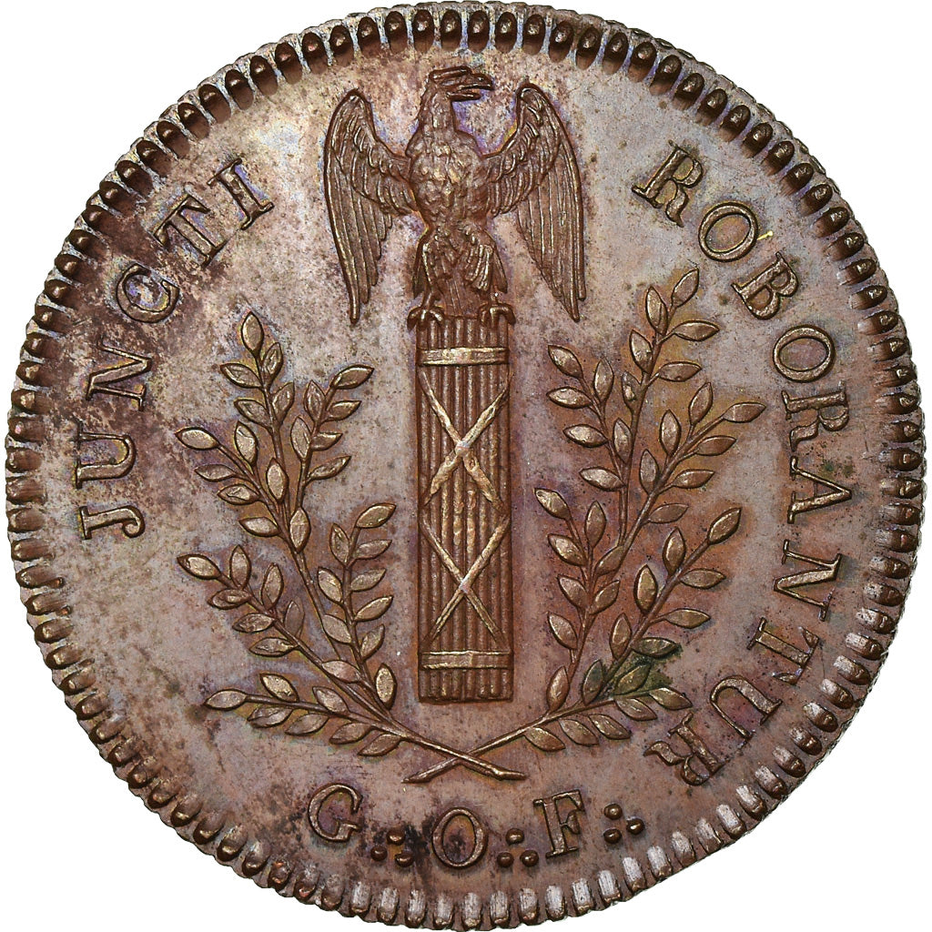 France, Token, Masonic, Grand Orient de France, MS(63), Copper