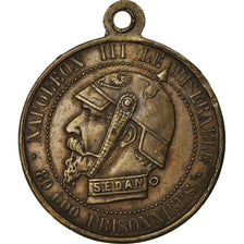 França, Medal, Napoléon III, Satirique, Bataille de Sedan, 1870, AU(55-58)