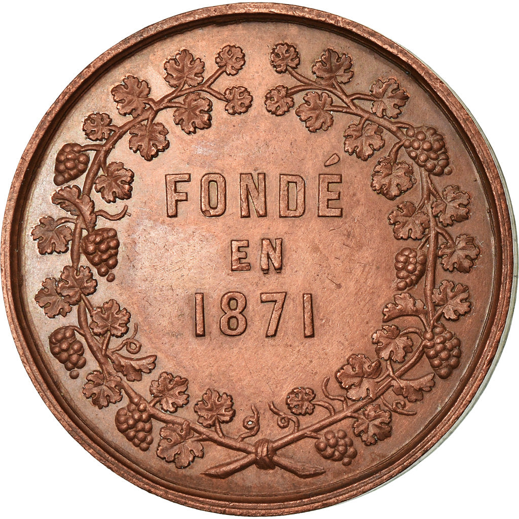 Frankrijk, Token, Syndicat des Vins, Versailles, 1871, Bescher, UNC-, Cuivre