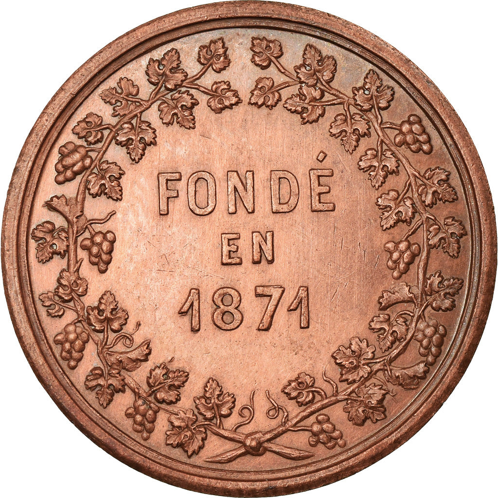 France, Token, Syndicat des Vins, Versailles, 1871, Bescher, MS(64), Cuivre