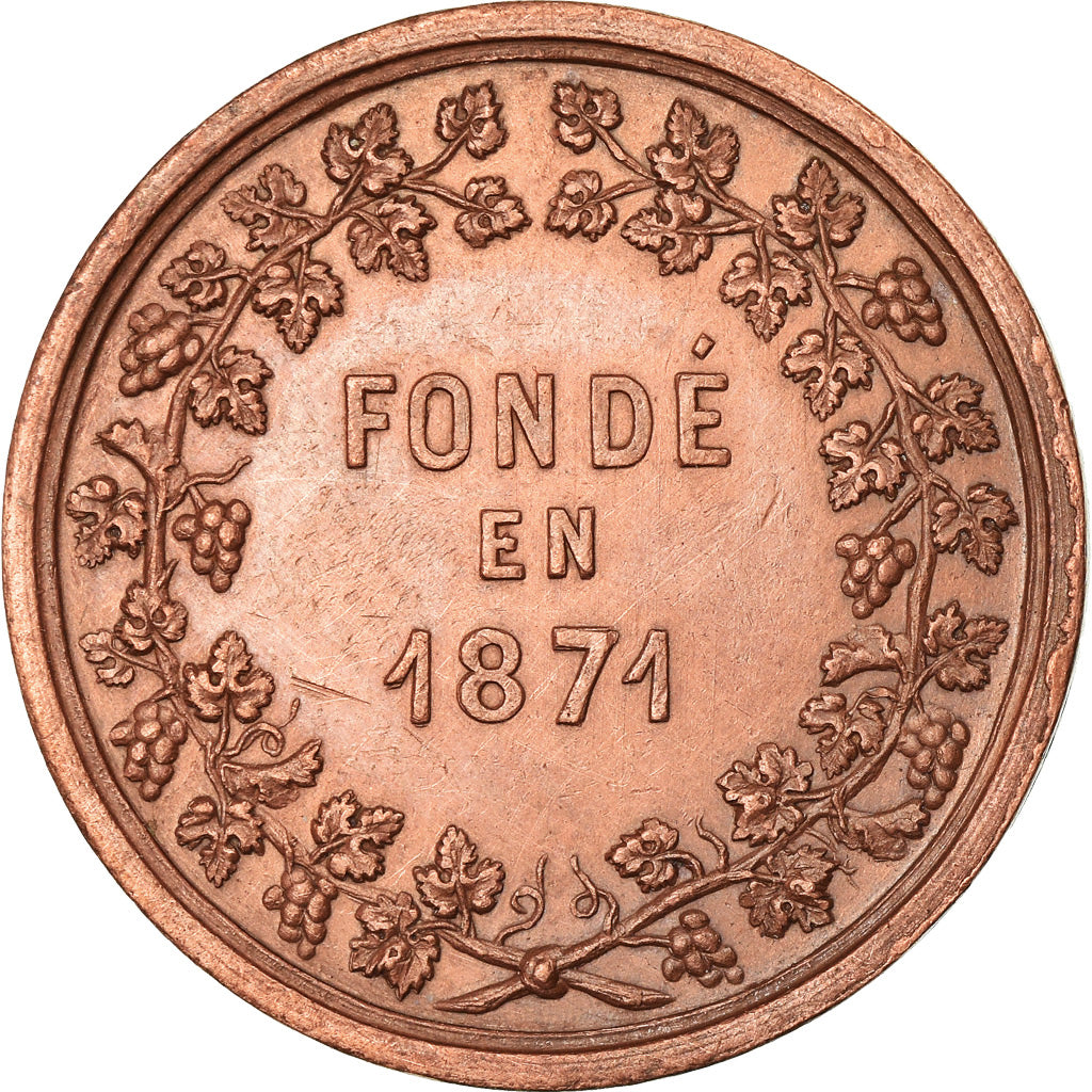 Frankrijk, Token, Syndicat des Vins, Versailles, 1871, Bescher, UNC-, Cuivre