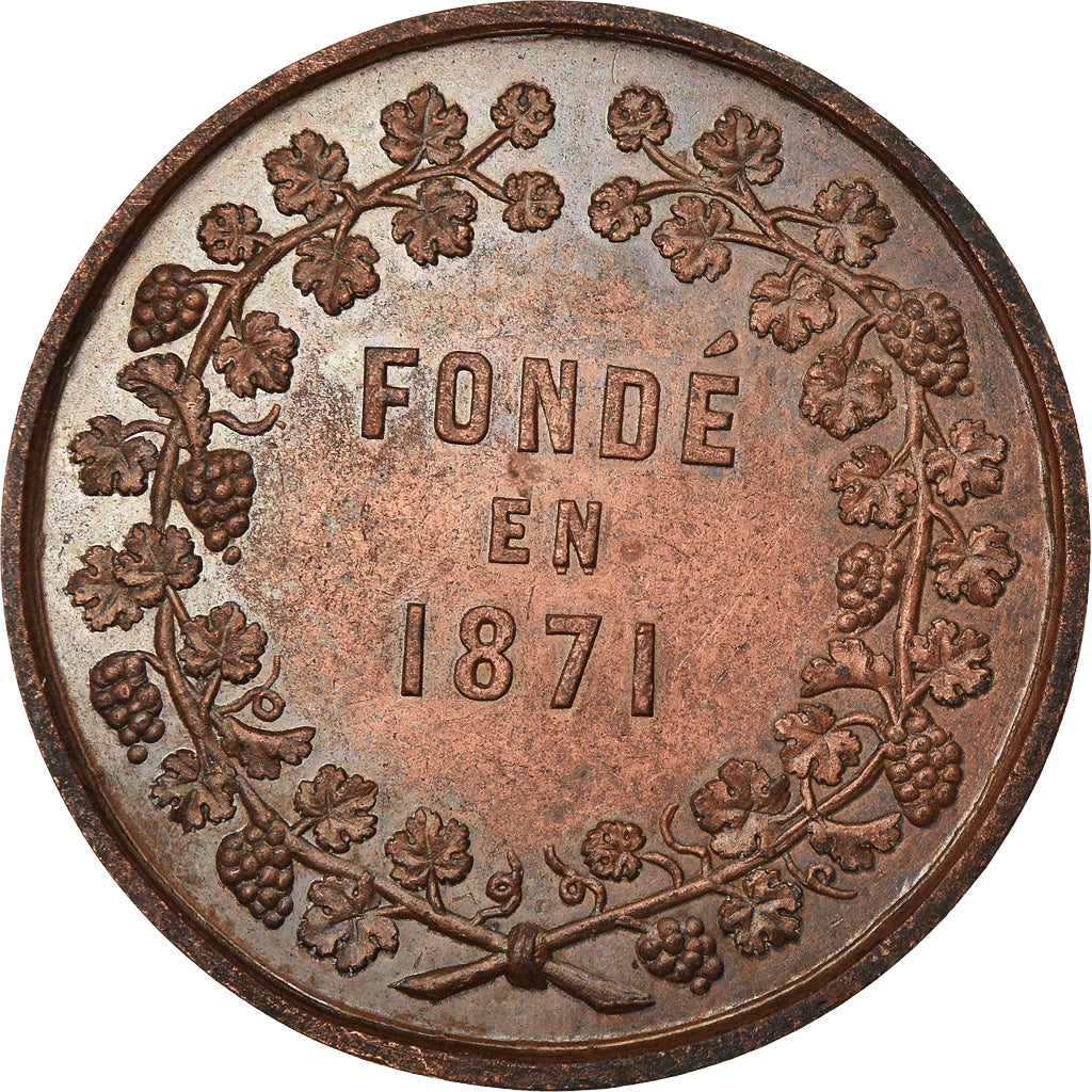 France, Token, Syndicat des Vins, Versailles, 1871, Bescher, EF(40-45), Cuivre