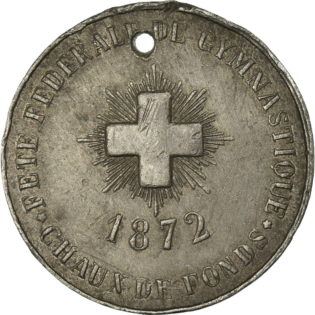 Switzerland, Medal, Fête Fédérale de Gymnastique, Chaux-de-Fonds, 1872