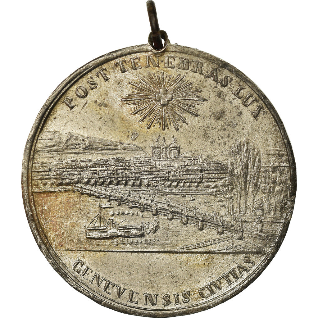 Switzerland, Medal, G.H. Dufour, Général, Genève, 1884, Chaval, EF(40-45)
