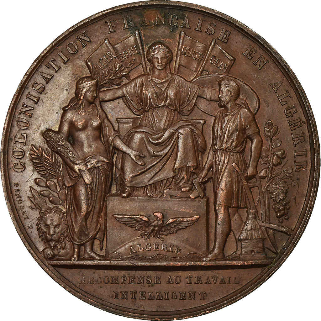 Algeria, Médaille, Concours Agricole de Mascara, Colonisation Française, 1863
