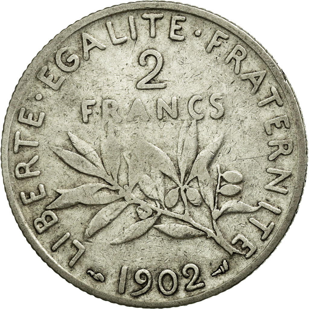 Coin, France, Semeuse, 2 Francs, 1902, VF(30-35), Silver, Gadoury:532