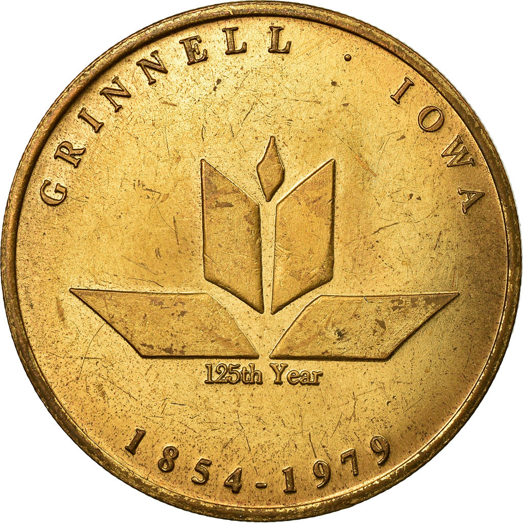 Stany Zjednoczone Ameryki, Medal, 125 Years, Grinnel Iowa, 1979, AU(55-58), Stop