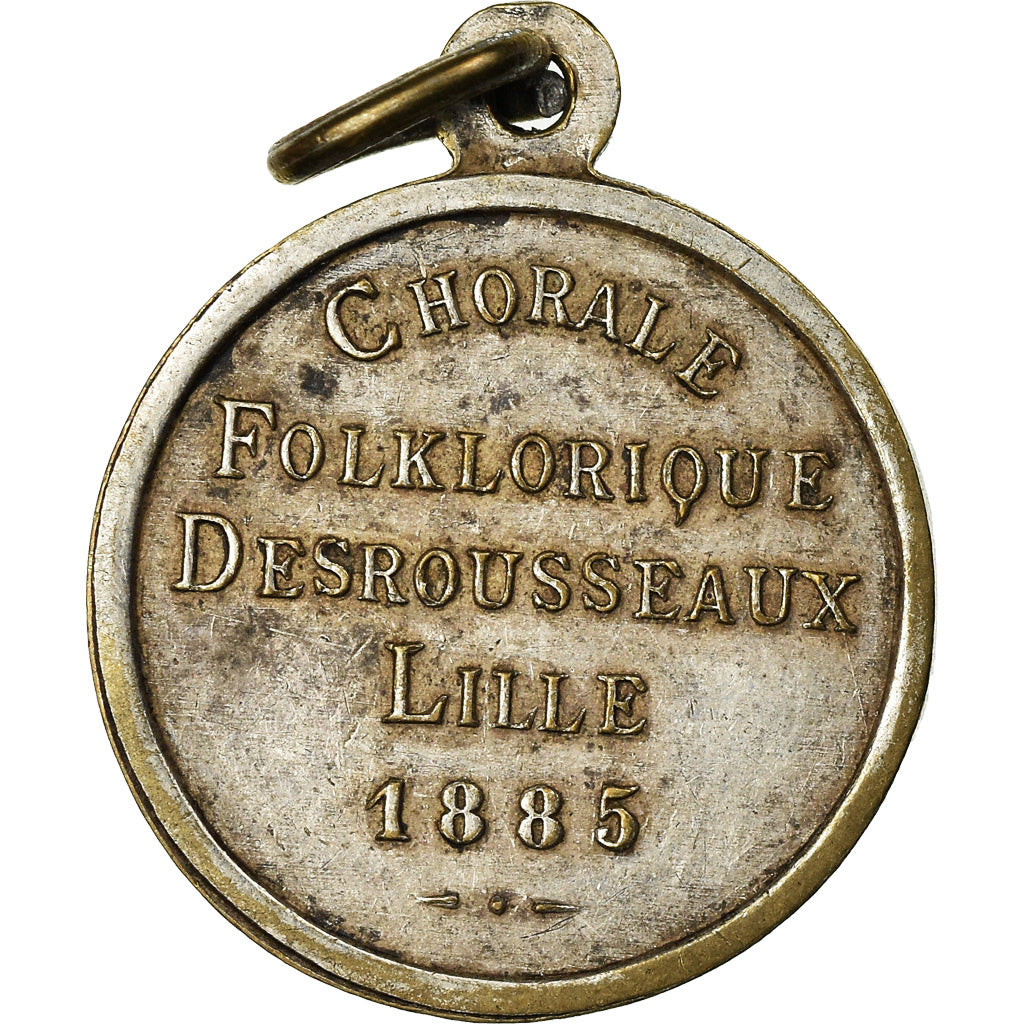 França, Medal, Chorale Folklorique Desrousseaux, Lille, 1885, Tschudin