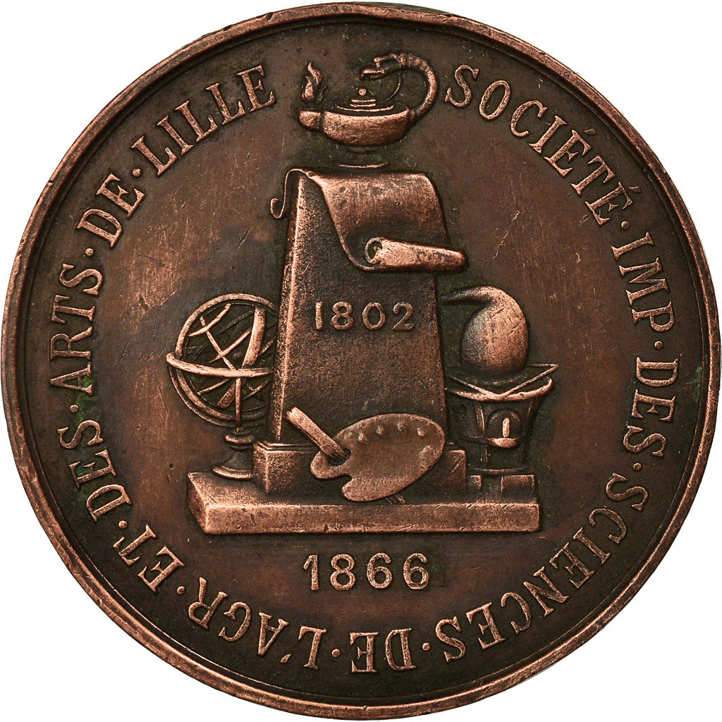 France, Medal, Société Impériale des Sciences de l'Agriculture, Lille, 1866