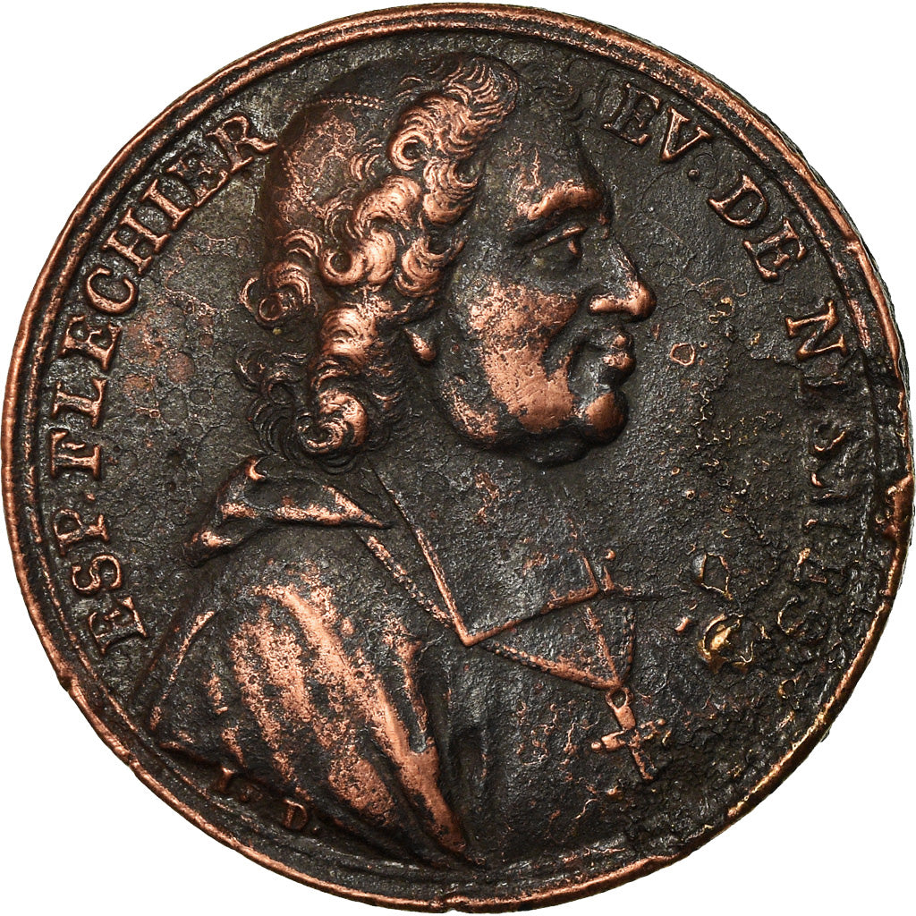 France, Médaille, Flechier, Evêque de Nimes, History, 1710, Dassier, TB