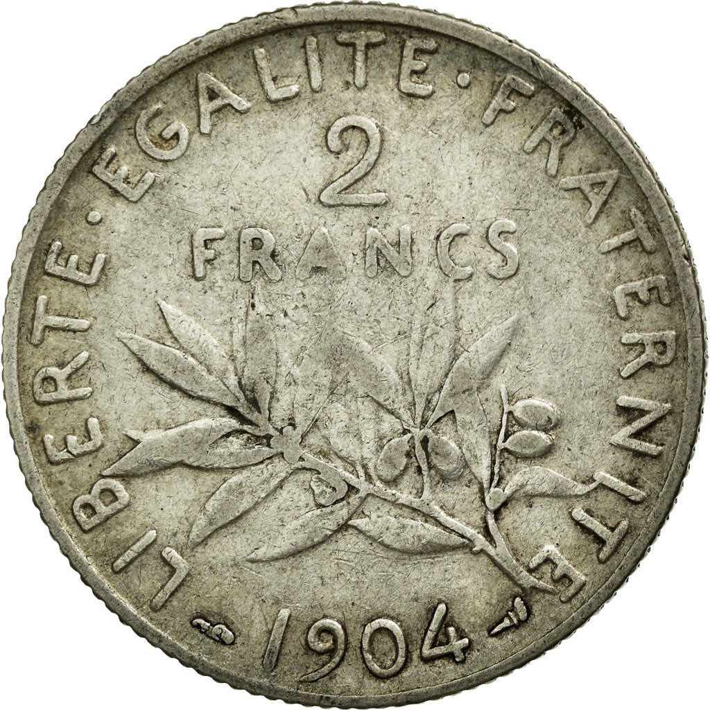 Coin, France, Semeuse, 2 Francs, 1904, VF(30-35), Silver, Gadoury:532